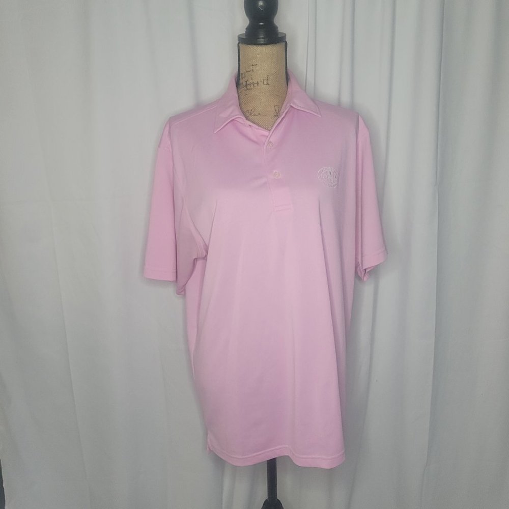 DONALD ROSS Mens Short Sleeve Golf Polo Shirt Size Medium Solid Pink